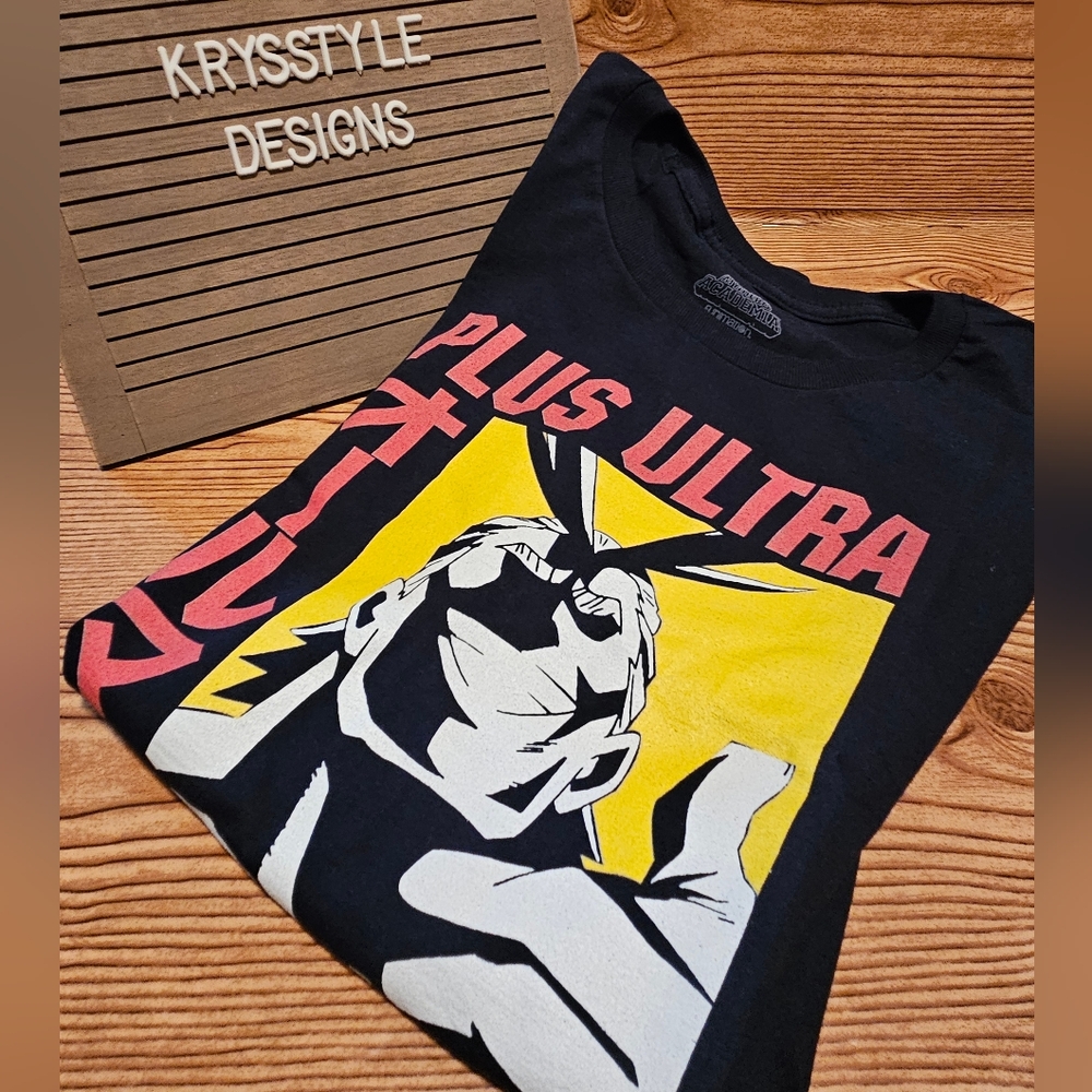Graphic T - My Hero Academia All Might Plus Ultra, Men's MEDIUM, Navy Blue Shirt